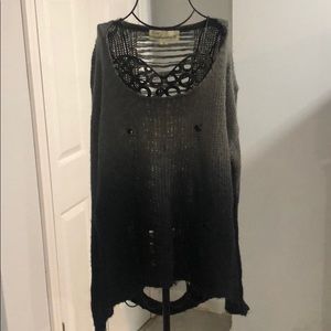 Black and grey ombré sweater